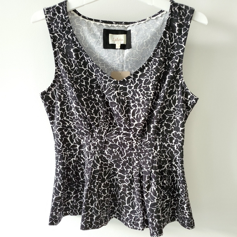 NWT ANTHROPOLOGIE DELETTA PEPLUM TOP - SIZE M